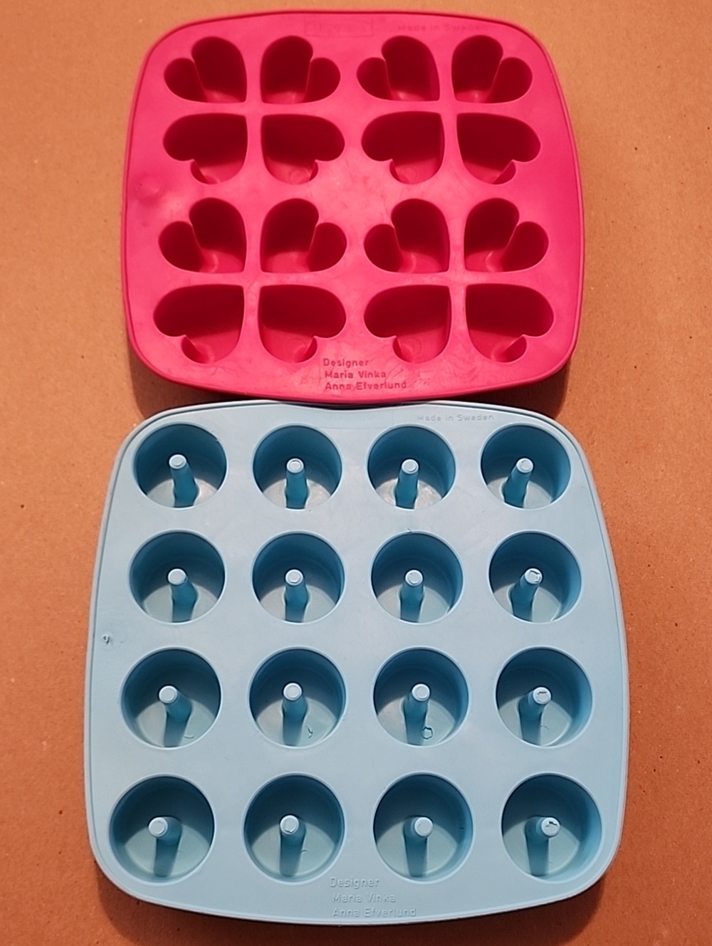 IKEA Pink Heart and Blue Pop Silicone Mold Set